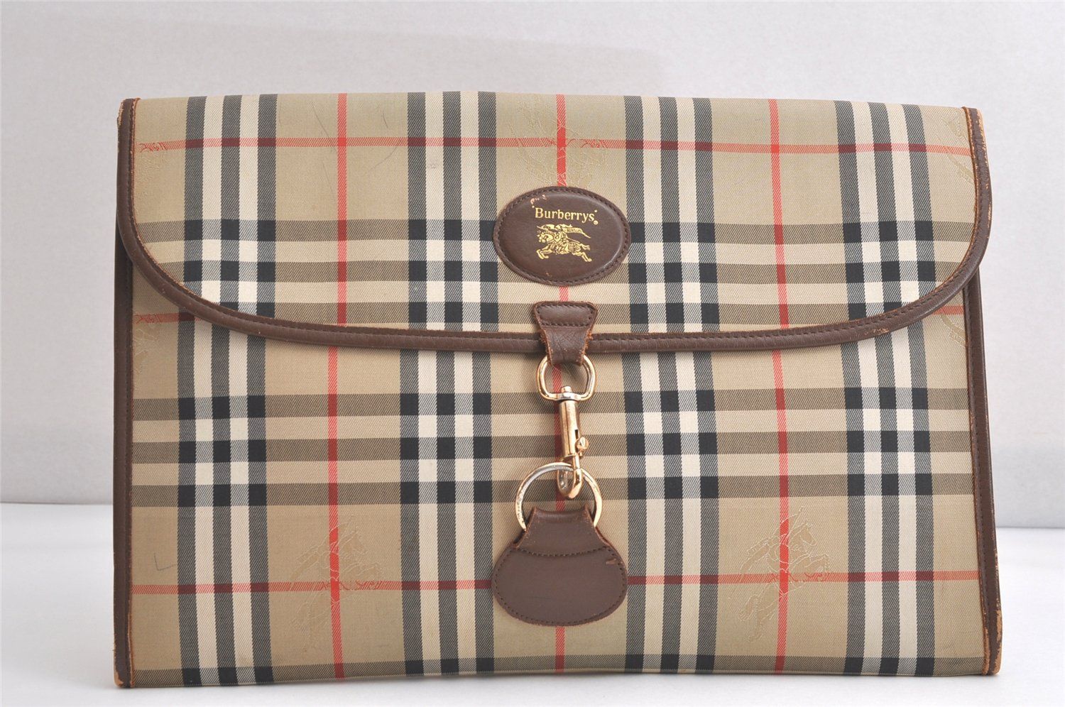 Burberrys バーバリーズ ノバチェック柄 ドキュメントケース キャンバス レザー ベージュ 4104N