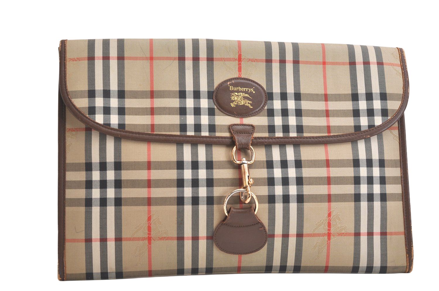 Burberrys バーバリーズ ノバチェック柄 ドキュメントケース キャンバス レザー ベージュ 4104N