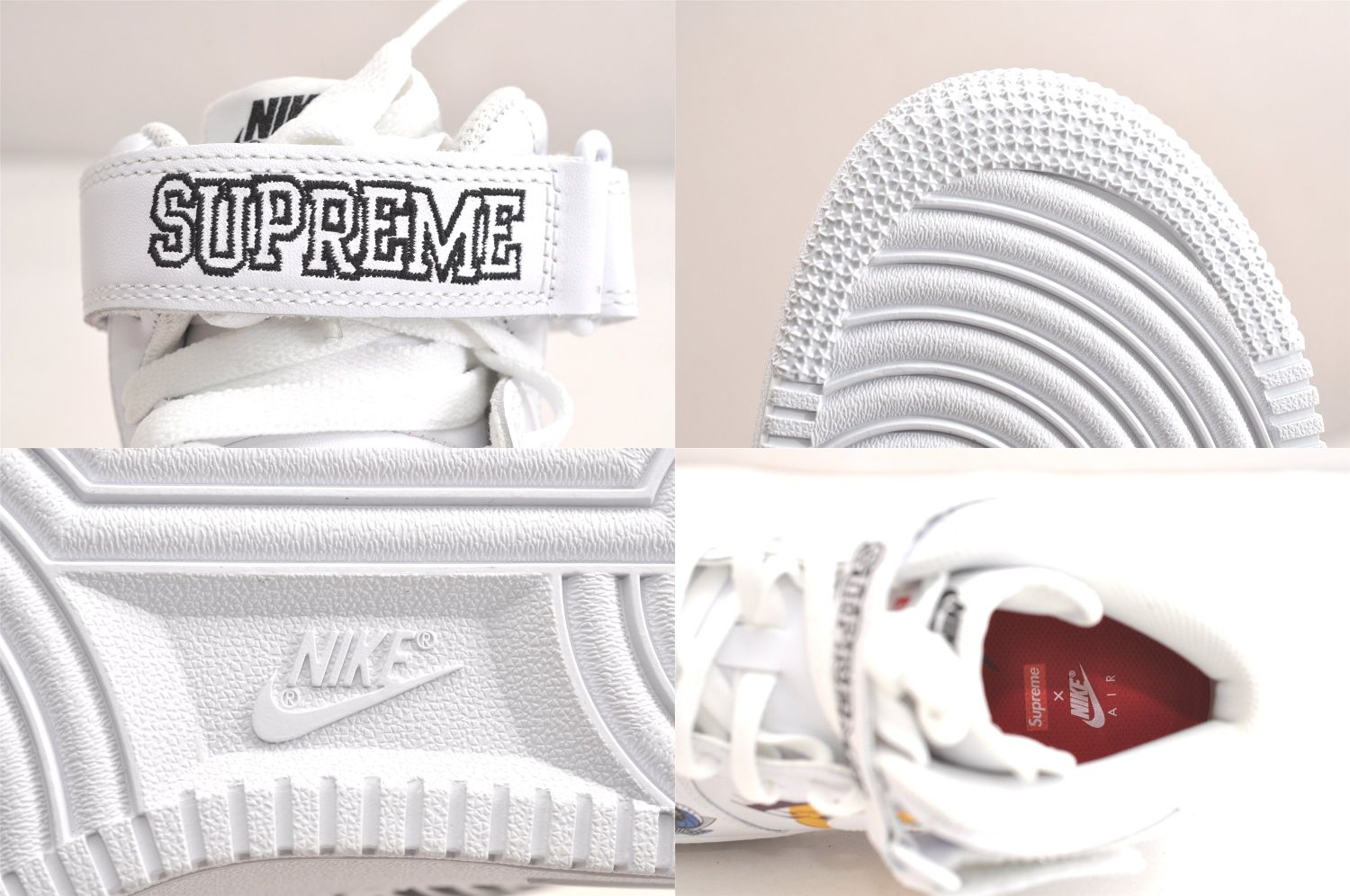  GUCCI ナイキ エア フォース シュプリーム スニーカー レザー アメリカ 8.5 26.5 cm ホワイト 箱 4112 N スニーカー 靴