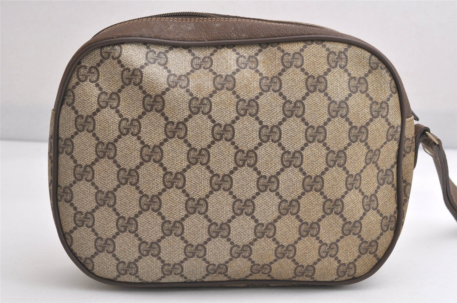 GUCCI グッチ ウェブ シェリーライン クラッチハンドバッグ 財布 GGピーブイシー レザー ブラウン 4116N DECORATOM_COM_BR