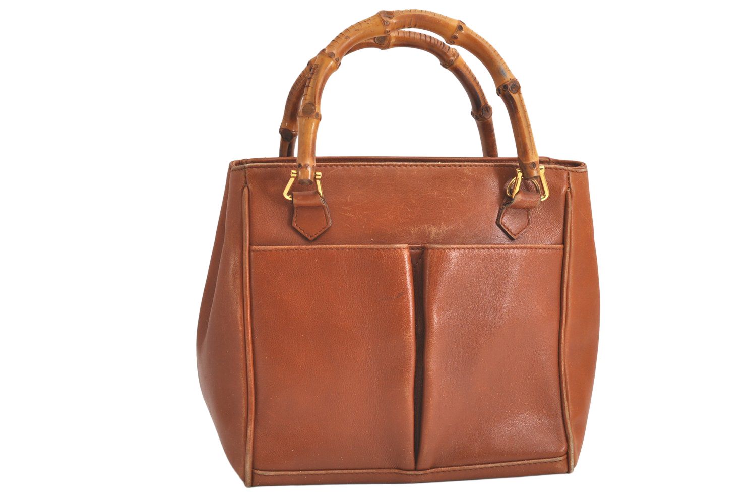 GUCCI グッチ バンブー 2Way ショルダーハンドバッグ 財布 レザー ブラウン ジャンク 4117N