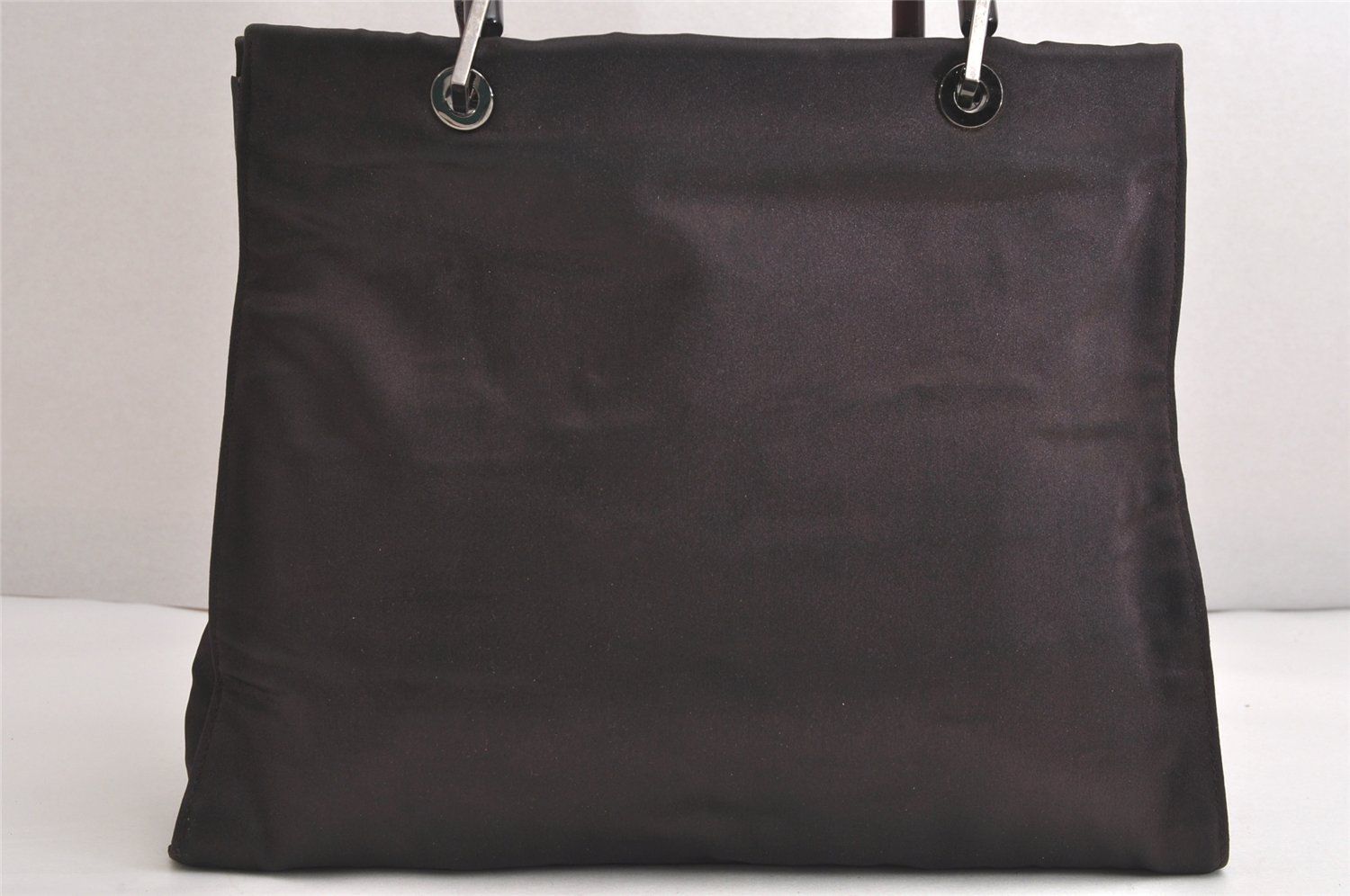 GUCCI グッチ ヴィンテージ バンブー ハンドバッグ サテン レザー 0021010 ブラウン 4129N