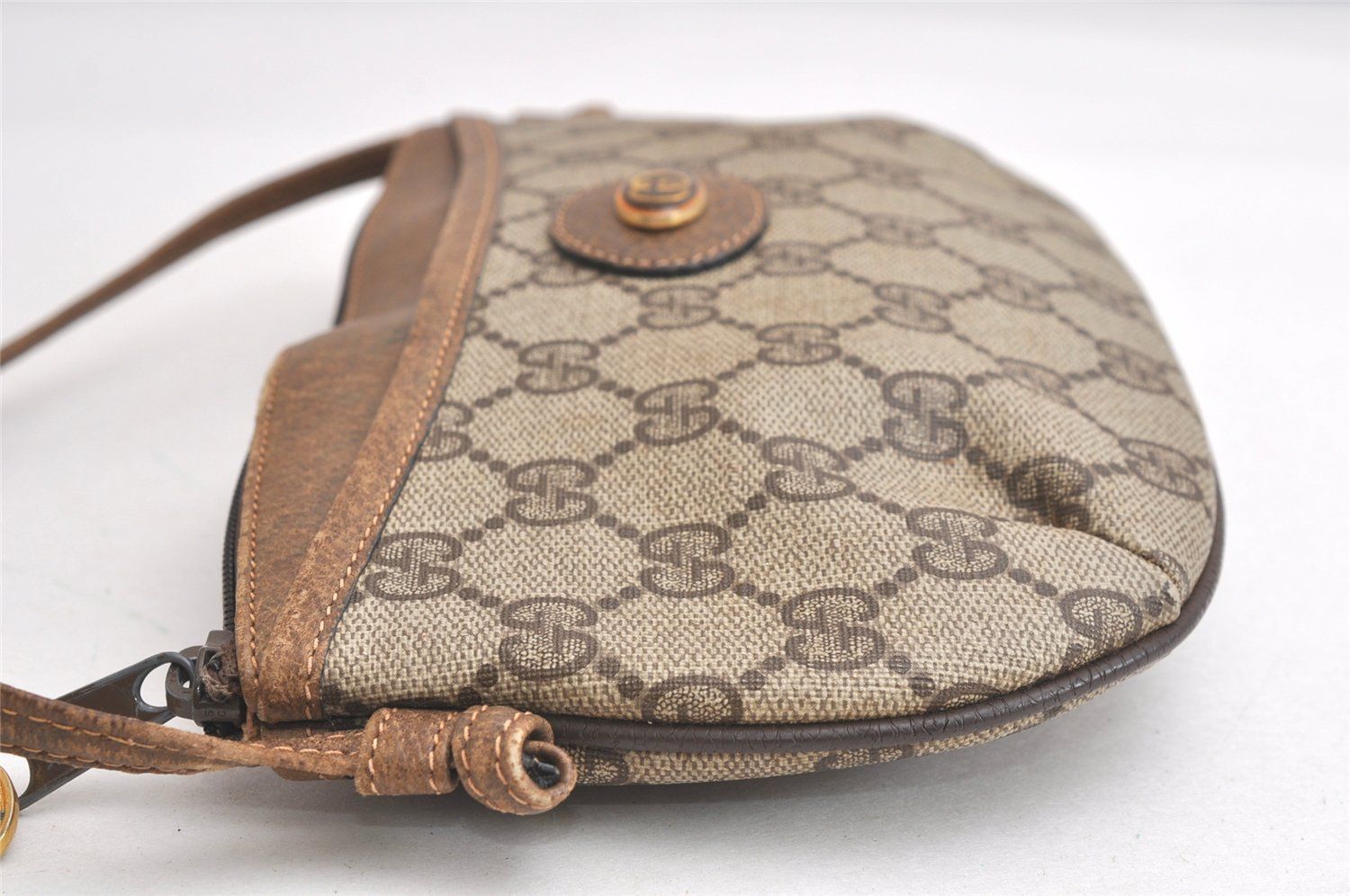 GUCCI グッチ ショルダークロスボディーバッグ 財布 GGピーブイシー レザー ブラウン ジャンク 4135N DECORATOM_COM_BR