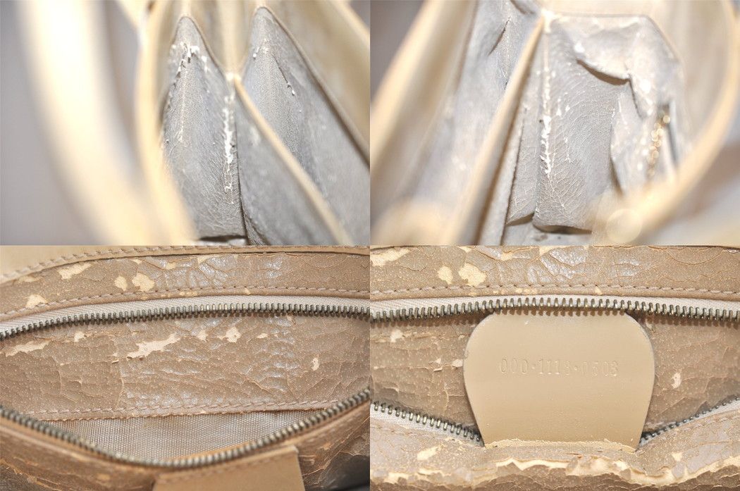 GUCCI グッチ ヴィンテージ 2Way ショルダーハンドバッグ 財布 レザー ベージュ ジャンク 4138N DECORATOM_COM_BR