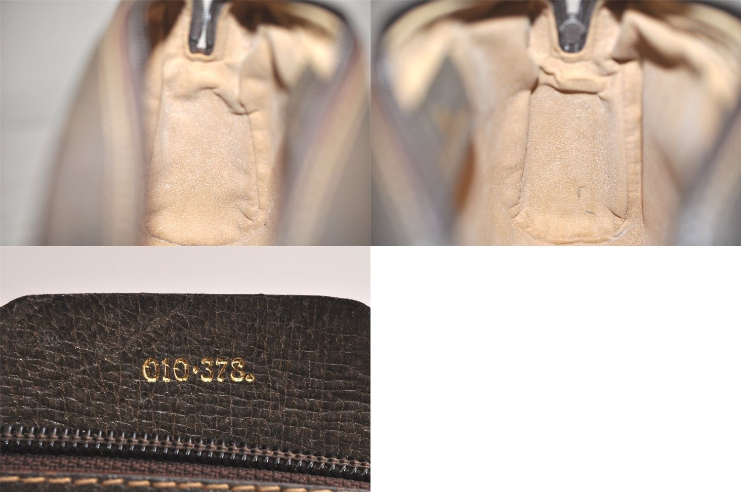 GUCCI グッチ ウェブ シェリーライン クラッチハンドバッグ GGピーブイシー レザー ブラウン ジャンク 4169N DECORATOM_COM_BR