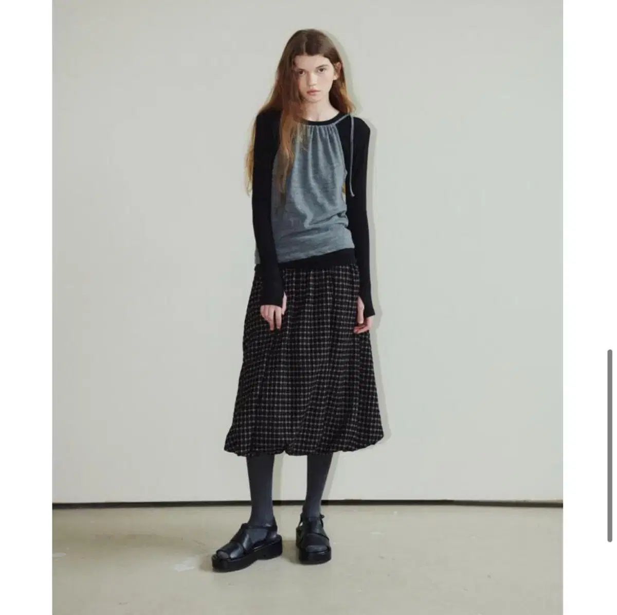 チェックバルーンドスカート