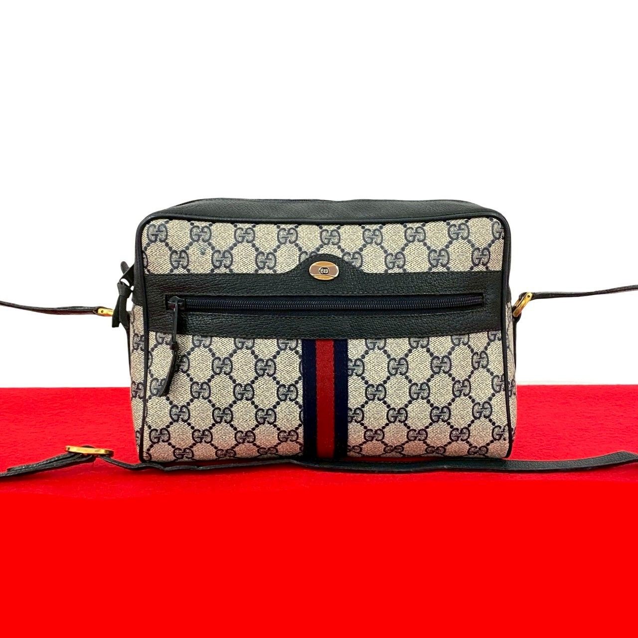 極 美品 GUCCI グッチ オールドグッチ ヴィンテージ シェリーライン GG