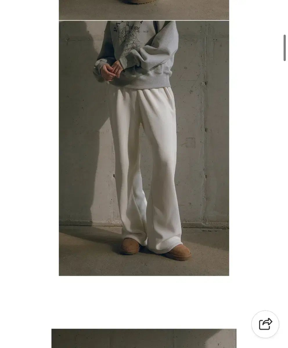 M シアージュ 起毛 ゴージ スウェットパンツ ブラック アイボリー