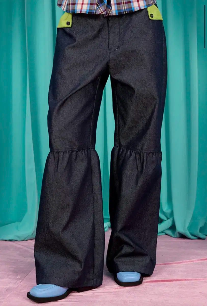 ヘレティック ボタン ボリューム パンツ Indigo 1