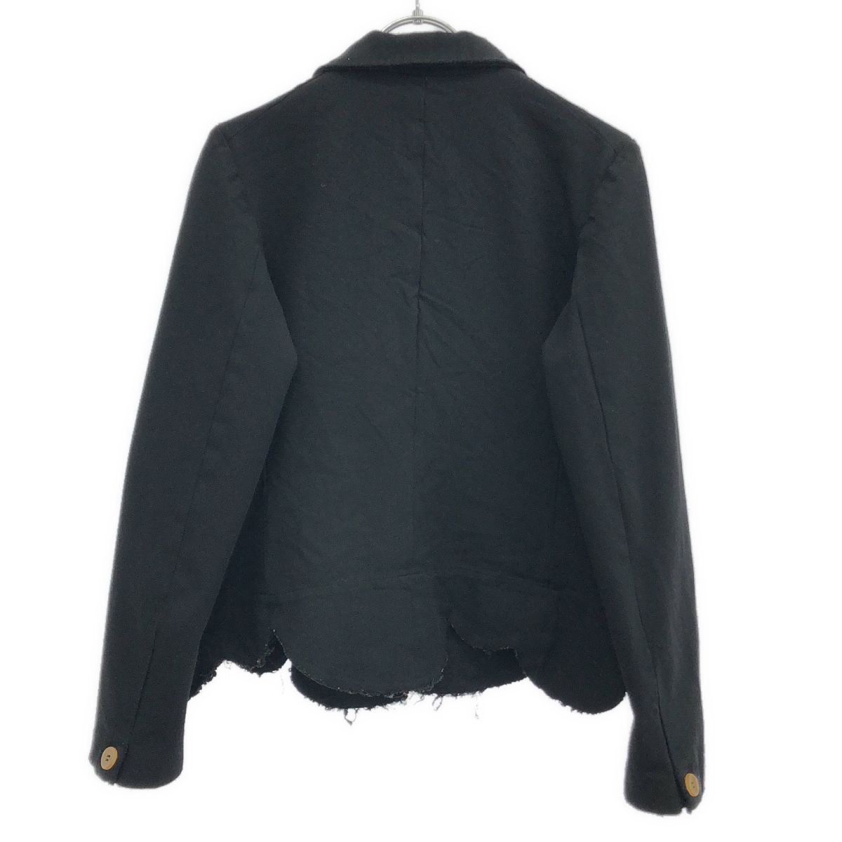 robe de chambre COMME des GARCONS ローブドシャンブル コムデギャルソン 2004SS ポリエステル縮絨スカラップジャケット RM-J004 ブラック M