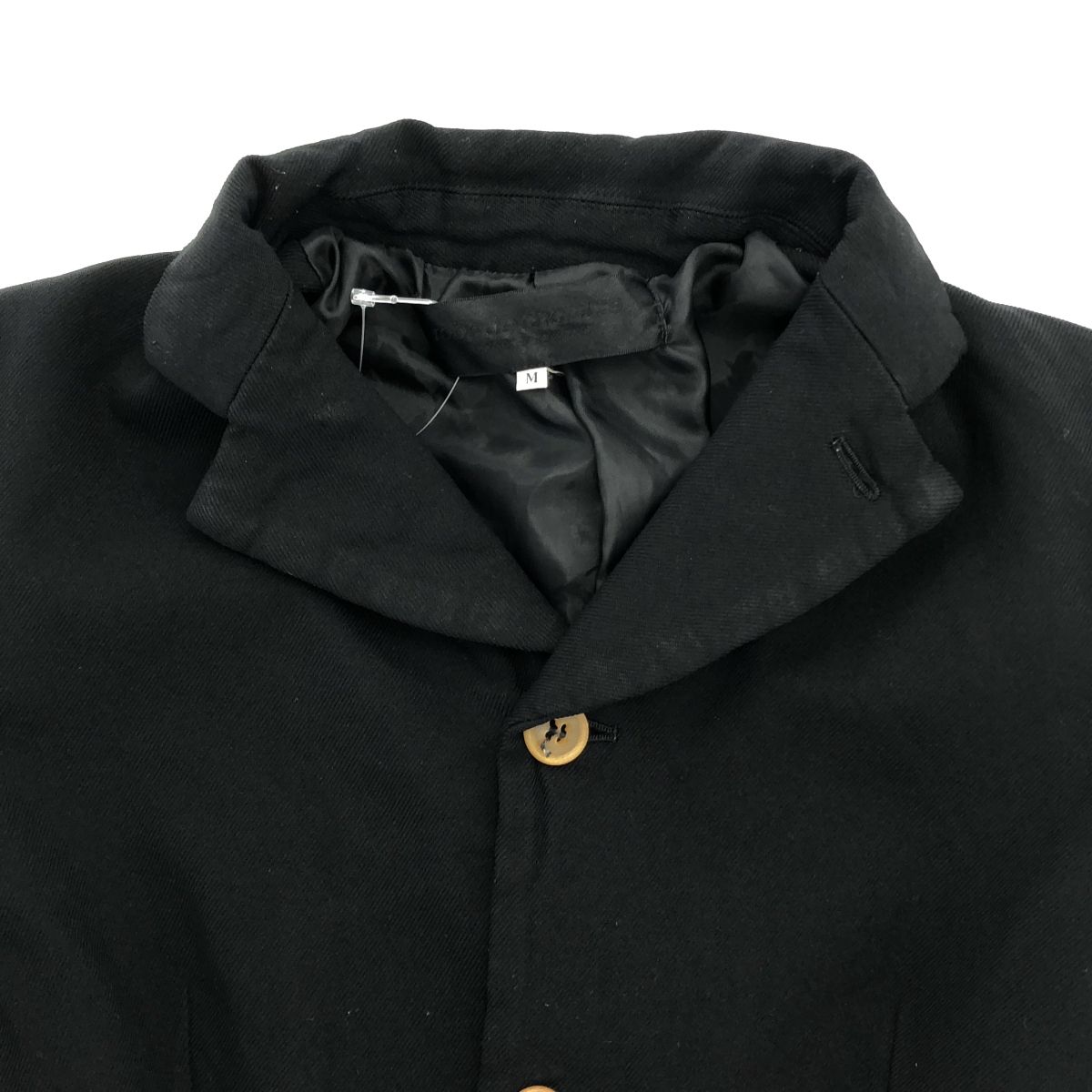 robe de chambre COMME des GARCONS ローブドシャンブル コムデギャルソン 2004SS ポリエステル縮絨スカラップジャケット RM-J004 ブラック M GULLKHAN_COM