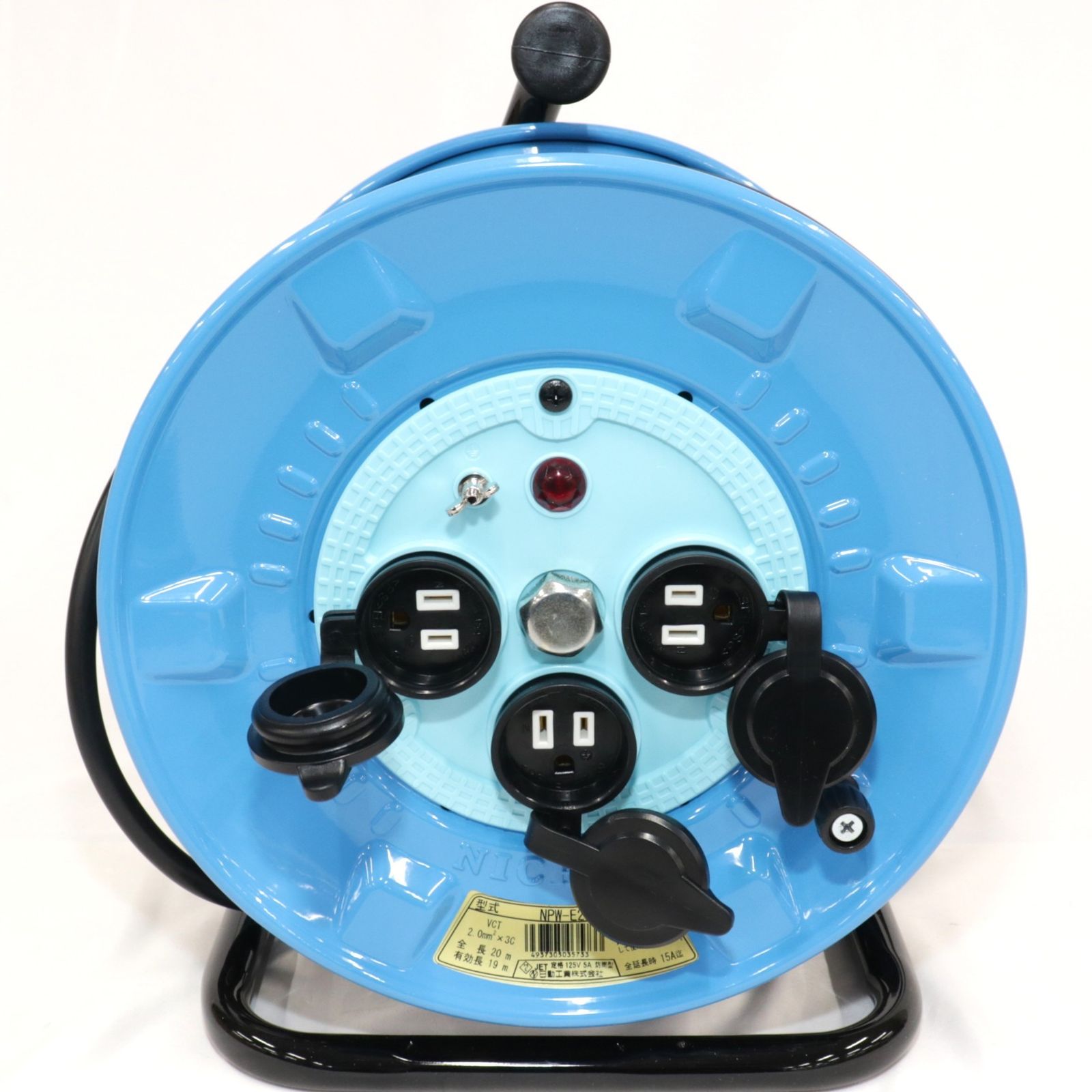 電工ドラム 100 V 防雨防塵型 NPW E 23 アース付 20 m 良い B