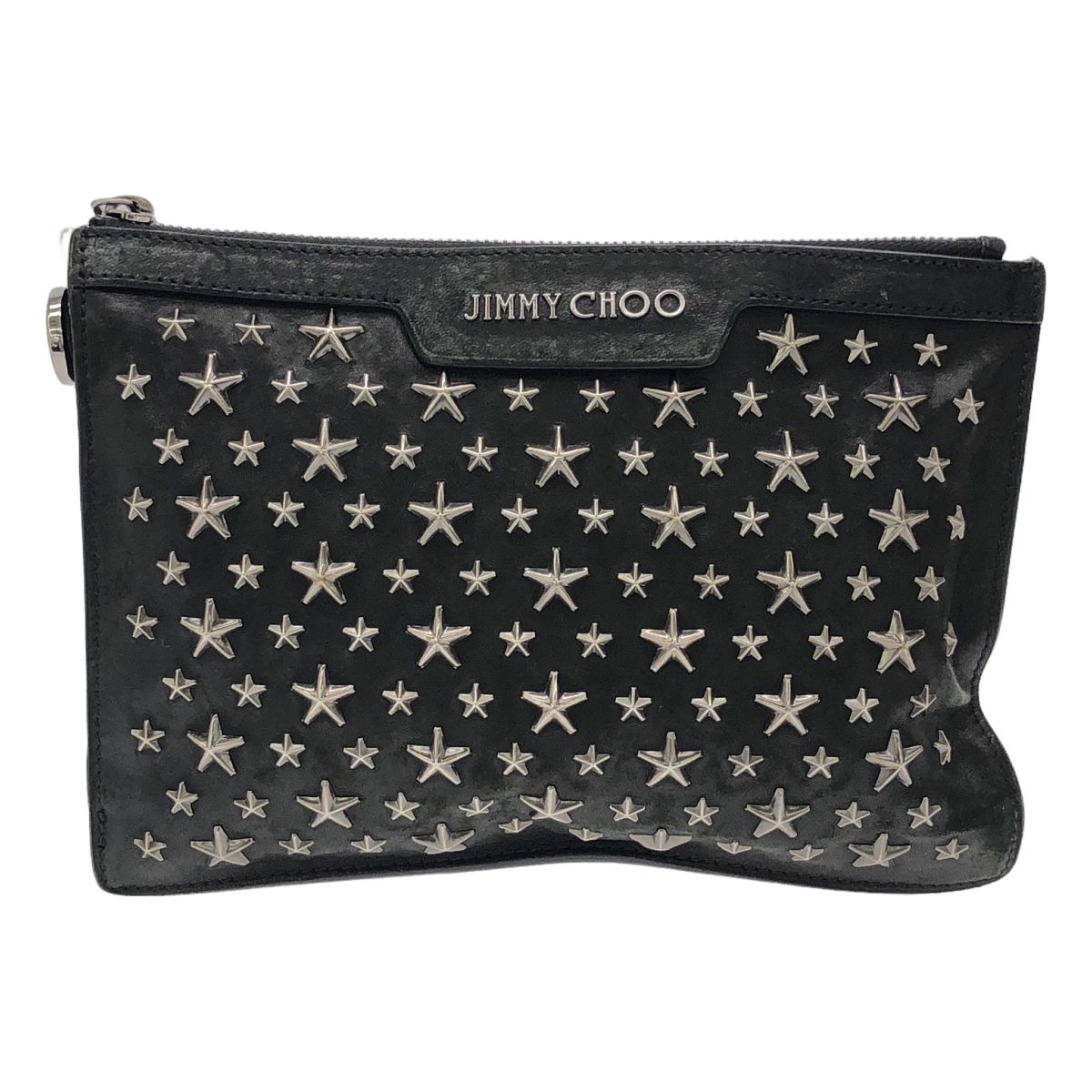 JIMMY CHOO ジミーチュウ クラッチバッグ レザー スタッズ ブラック系