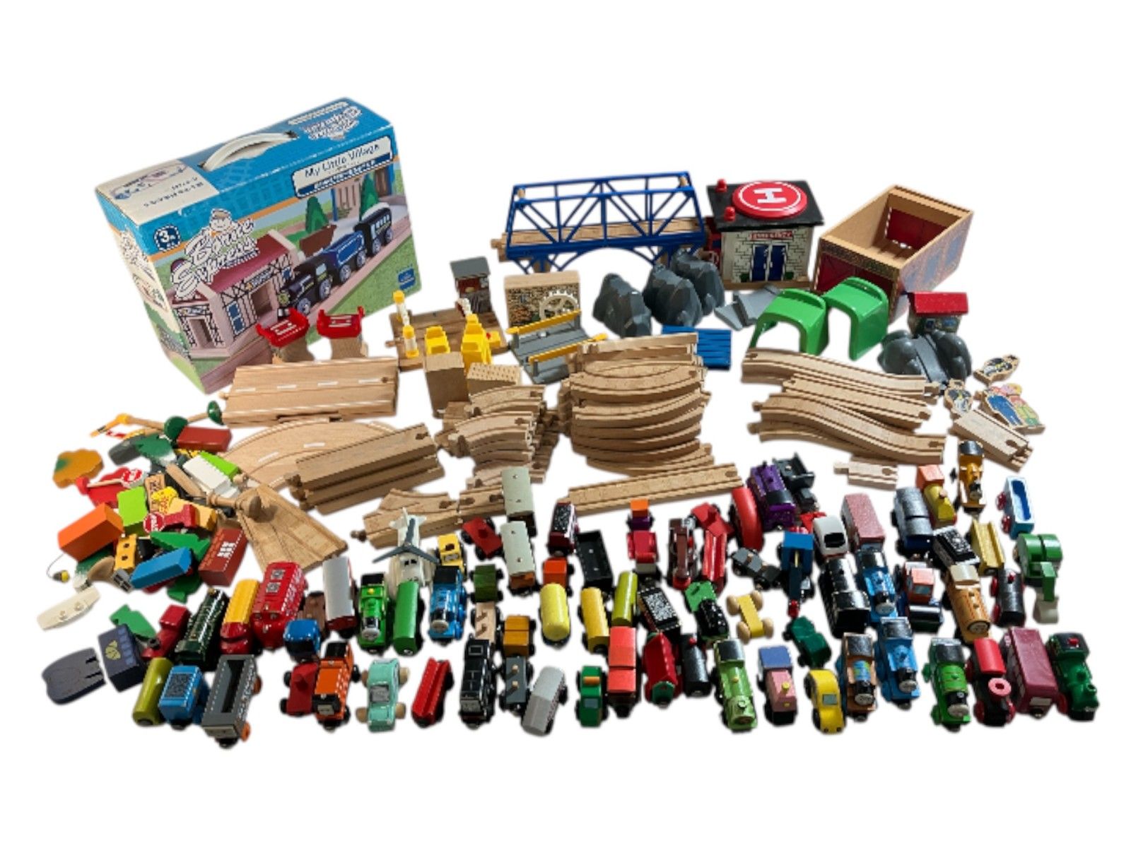 木製レール まとめ商品 きかんしゃトーマス含む大量 約11㎏ まとめ売り 列車 貨車約60以上 線路 標識 ボーネルンド など 11.3kg