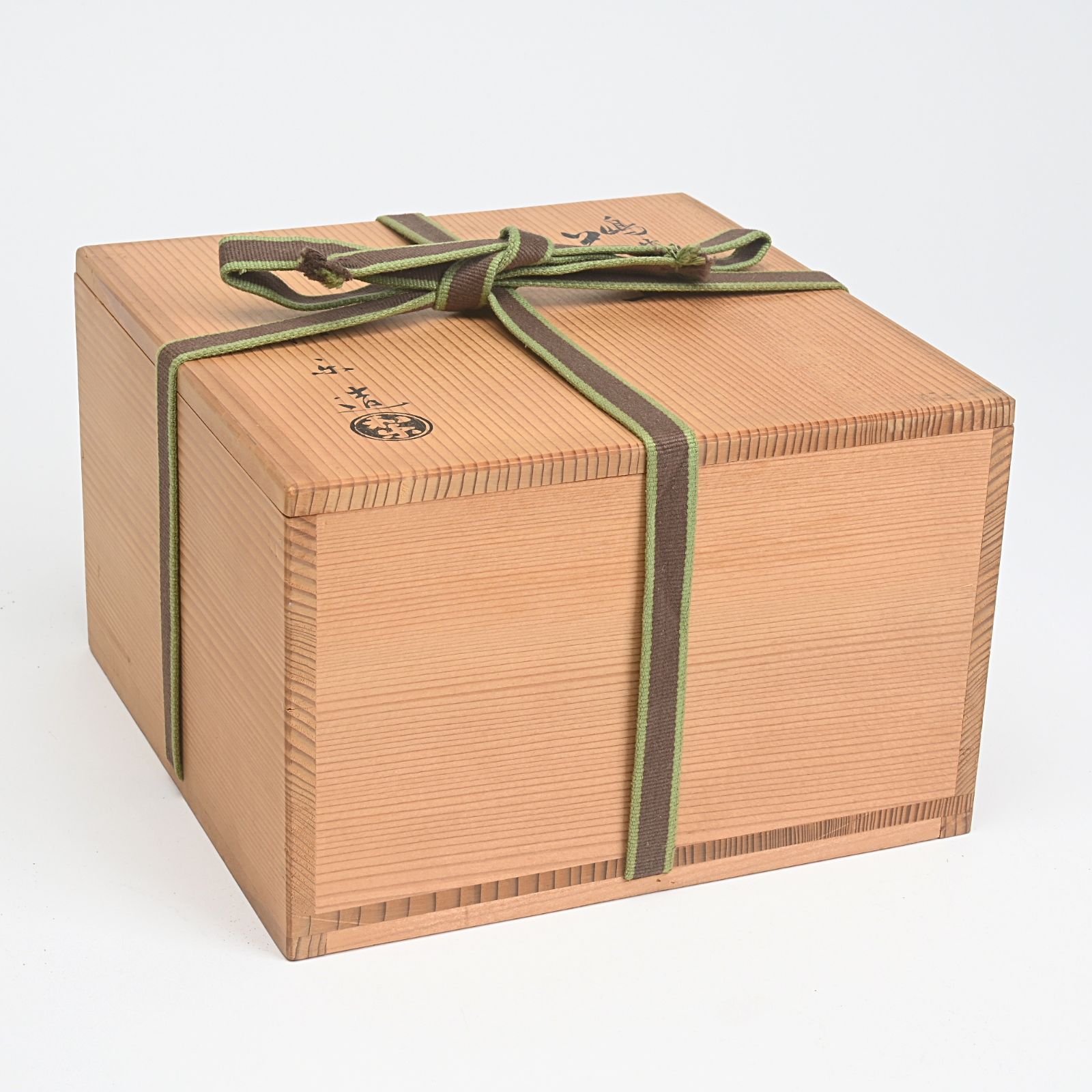 茶道具 織部焼 平茶碗 時代箱 V R8530 茶道具 織部焼 平茶碗 時代箱