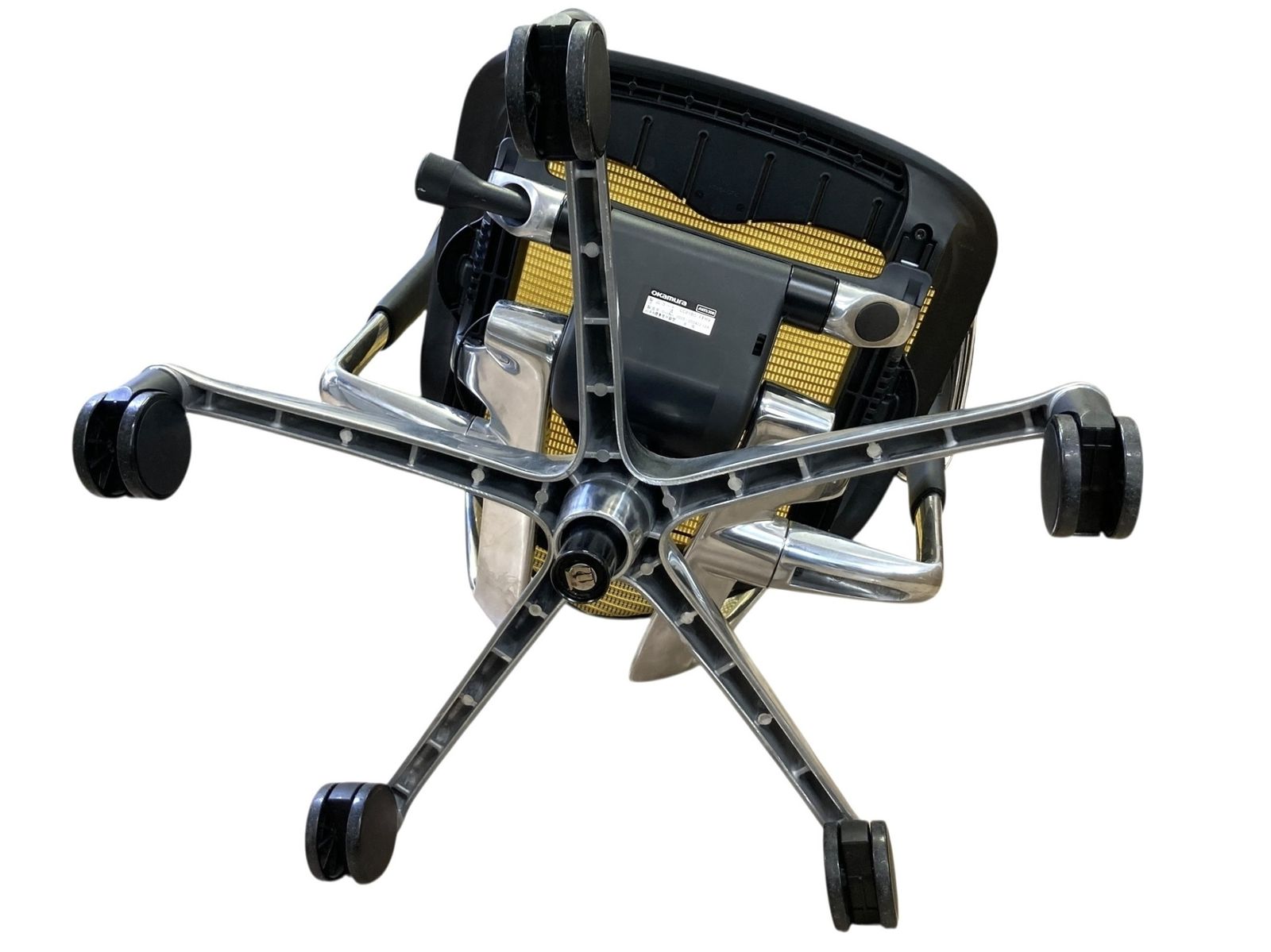 ◎オカムラ コンテッサ CC85BS FPH9 イエロー メッシュチェア ヘッドレスト付 アジャスタブルアーム オフィスチェア MARWIL-DEMENAGEMENTS_CH