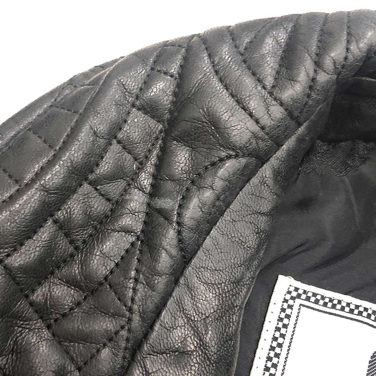 GIANNI VERSACE ジャンニ ヴェルサーチ 1990 s ヴィンテージレザージャケット ブラック 42 GULLKHAN_COM