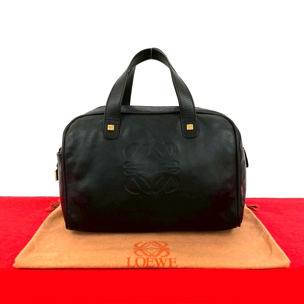 LOEWE レザー ブラックバッグ 保存袋付き LOEWE ロエベ レザー トート