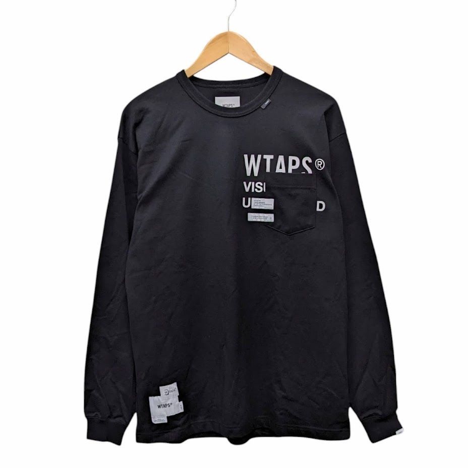 WTAPS ダブルタップス 211ATDT-CSM17 INSECT02 LS COPO プリント ポケット 長袖 Tシャツ ロンT ブラック サイズ 3