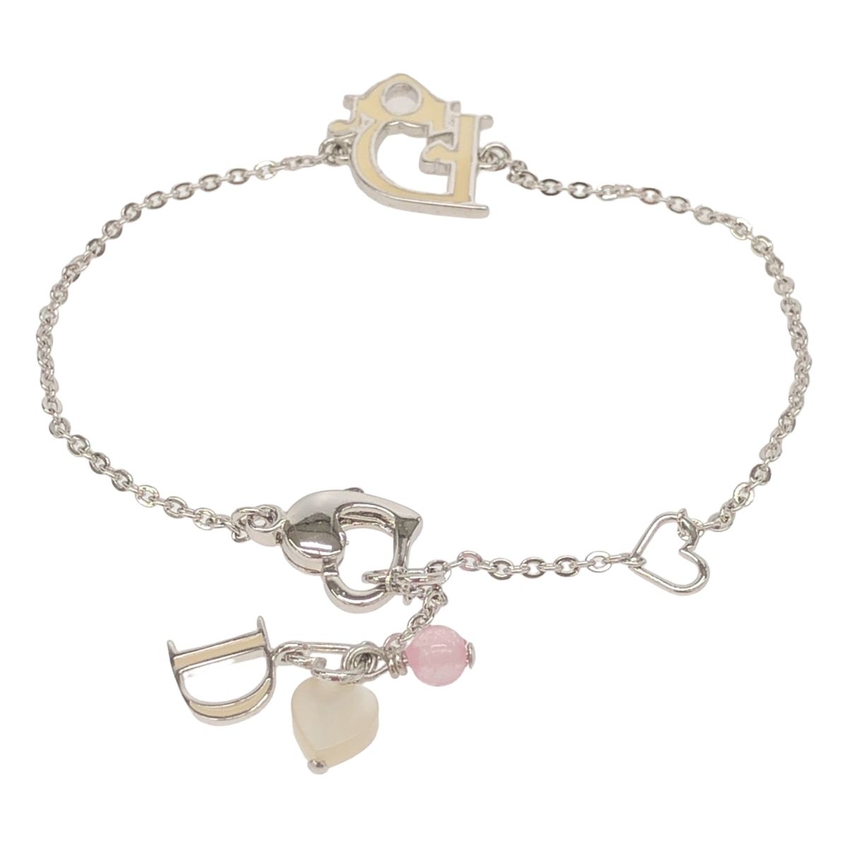^*^様 Dior ハートモチーフ ブレスレット Christian Dior クリスチャンディオール ハートモチーフチェーン