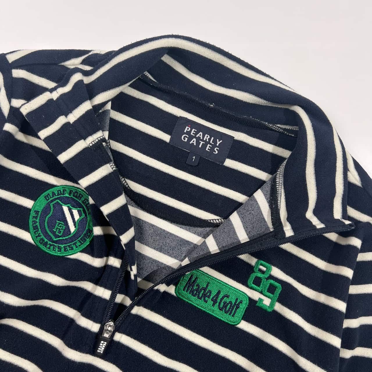 PEARLY GATES パーリーゲイツ ボーダー ハーフジップ プルオーバー 1