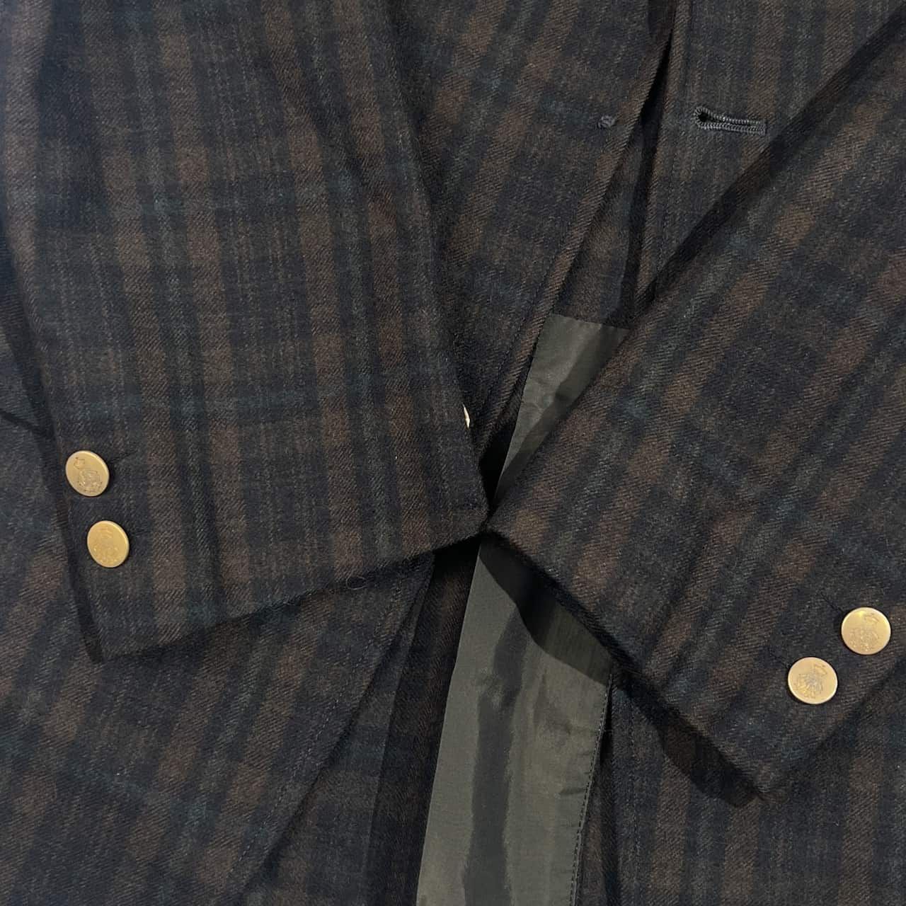 70s VAN JAC ヴァンヂャケット THE BLAZER MAN 金ボタン チェック 