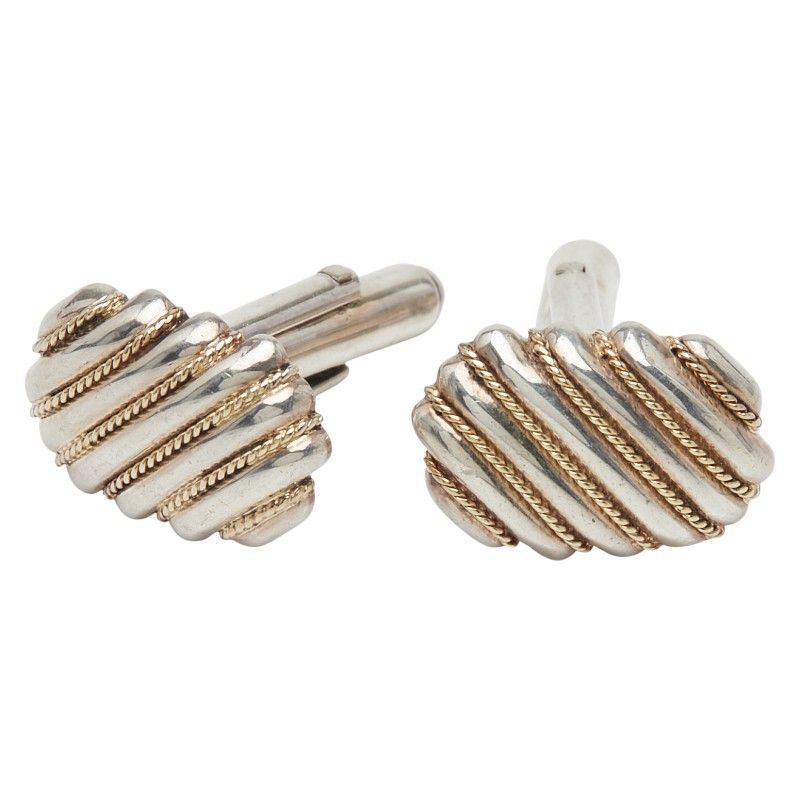 ティファニー ツイストストライプ シルバー ゴールド SV925 シルバー K18WG ホワイトゴールド コンビ レディース TIFFANY-Co. 1-0241141