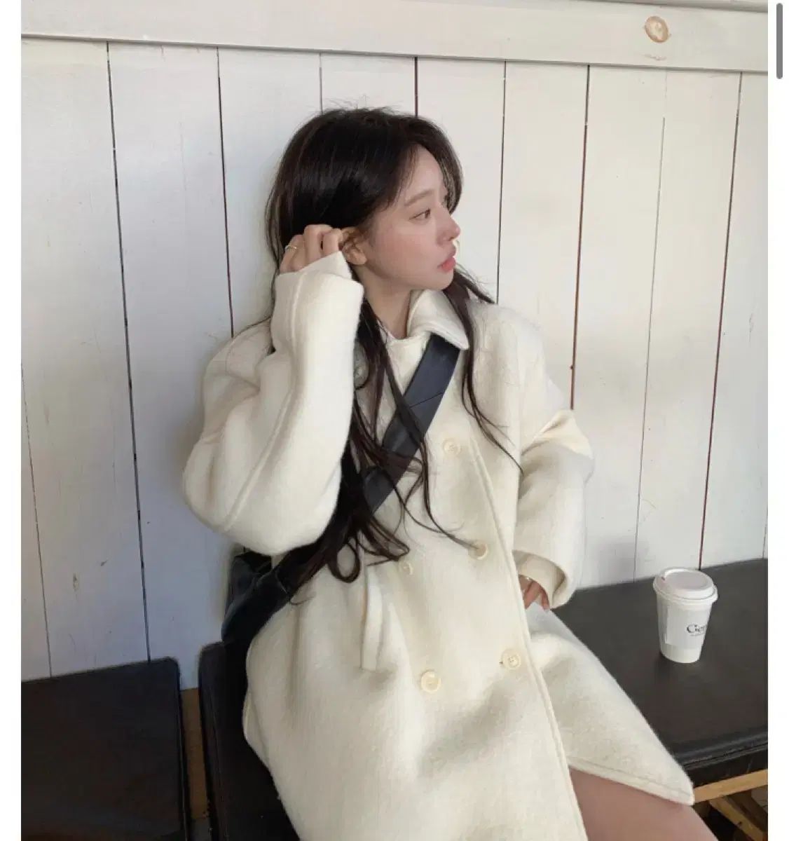 リズ クロティ アルパカ ハーフ コート アイボリー leeds