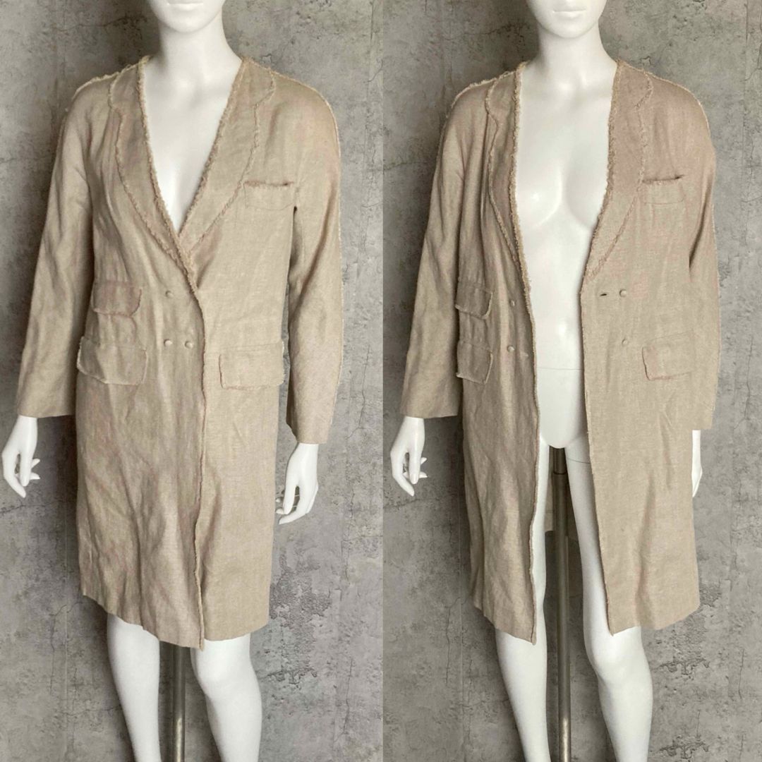 TOWAVASE リネンコート TOWAVASE トワヴァーズ リネンコート カラーレス ベージュ キナリ