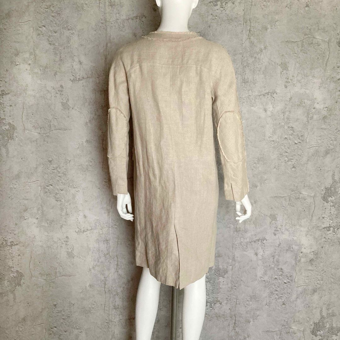 TOWAVASE トワヴァーズ リネンコート カラーレス ベージュ キナリ