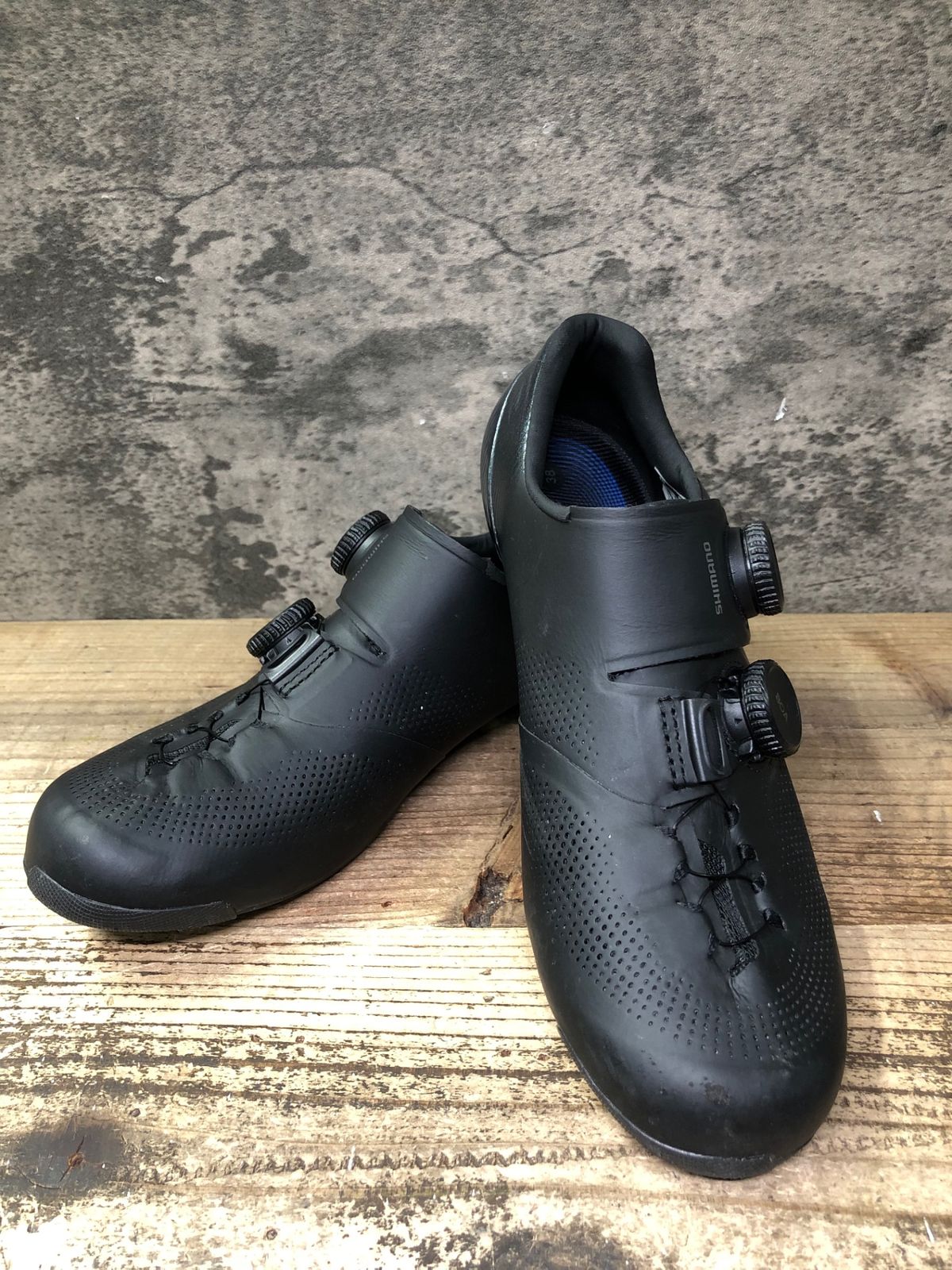 JN907 シマノ SHIMANO SH-RC903 ビンディングシューズ SPD-SL EU38 黒 ソール傷