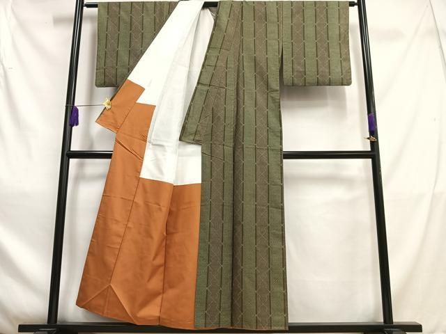 平和屋着物▽上質な紬　単衣　市松文様　正絹　逸品　未使用　AABB2140fy 平和屋着物□上質な紬 松皮菱間道 正絹 逸品 AABC0748oa - メルカリ