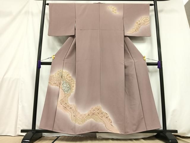 平和屋着物□訪問着 楽器草花文 暈し染め 金銀彩 正絹 逸品 AABC5934mf