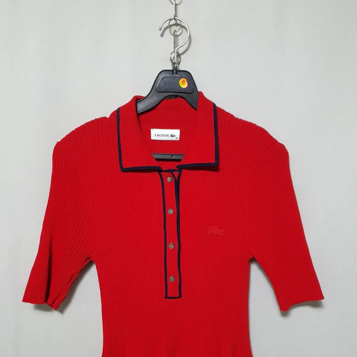 B6 ラコステ レディース リップ組織 ポロ セーター 半袖 ONE PIECE 36 21年式