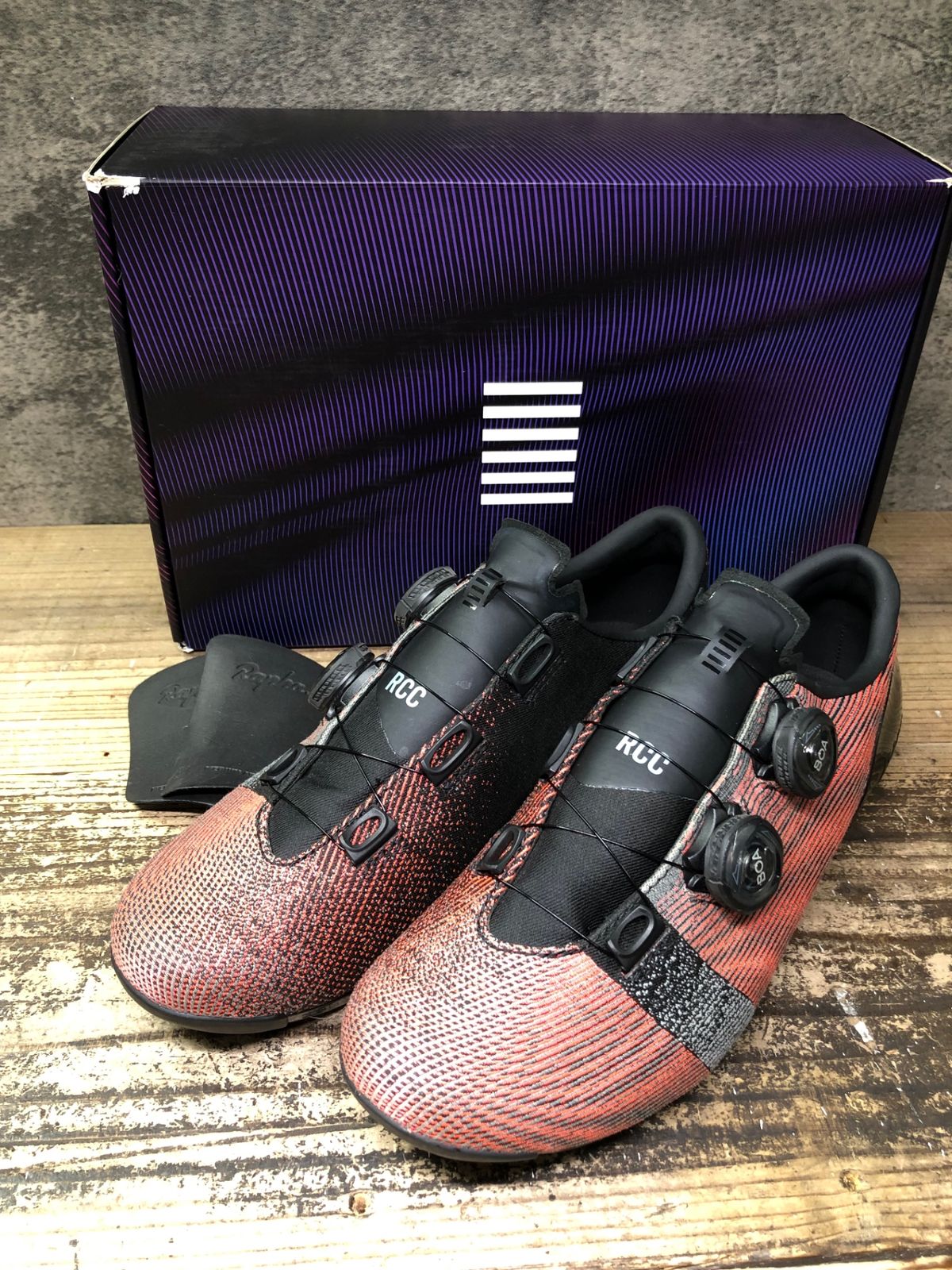 JN751 ラファ Rapha RCC PRO TEAM SHOE ビンディングシューズ 赤 黒 EU41.5 3穴