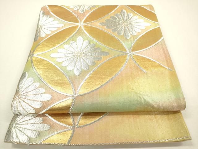 平和屋着物●六通柄袋帯　唐織　七宝花文　金糸　さが美扱い　正絹　逸品　CAAR1450hy 平和屋着物◎六通柄袋帯 七宝花文 金銀糸 正絹 逸品 DAAY6214ea - メルカリ