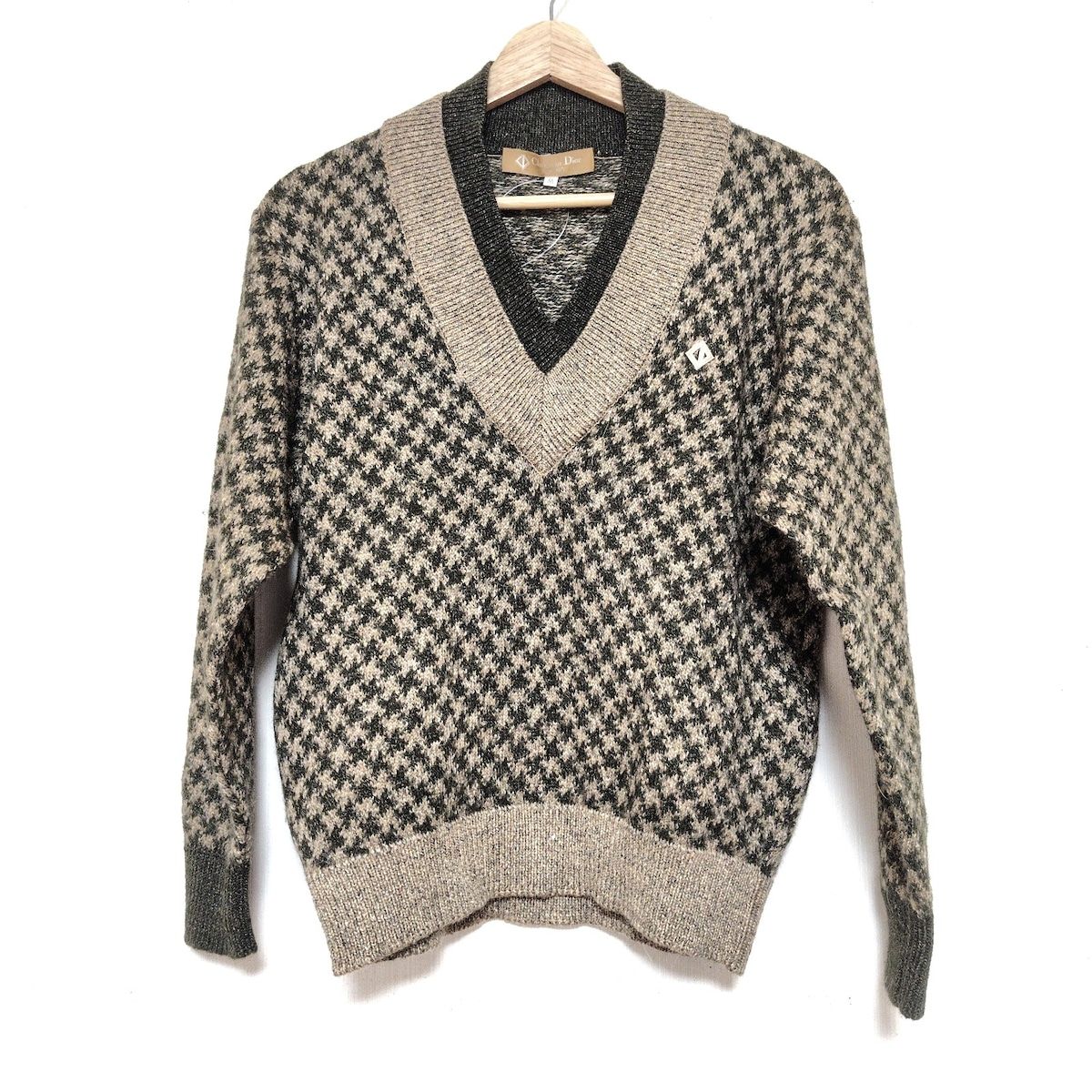 ChristianDiorSports クリスチャンディオールスポーツ 長袖セーター サイズM レディース - ベージュ×カーキ Vネック