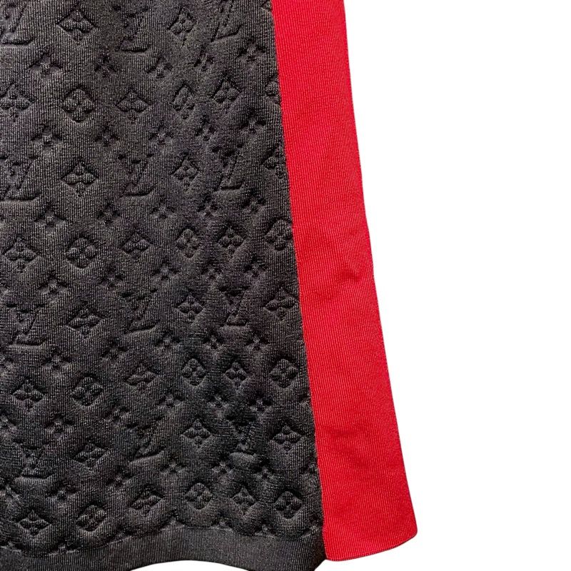 ルイ ヴィトン LOUIS VUITTON モノグラム柄ノースリーブワンピース FMKD 83 ブラック シルク レディース ワンピース