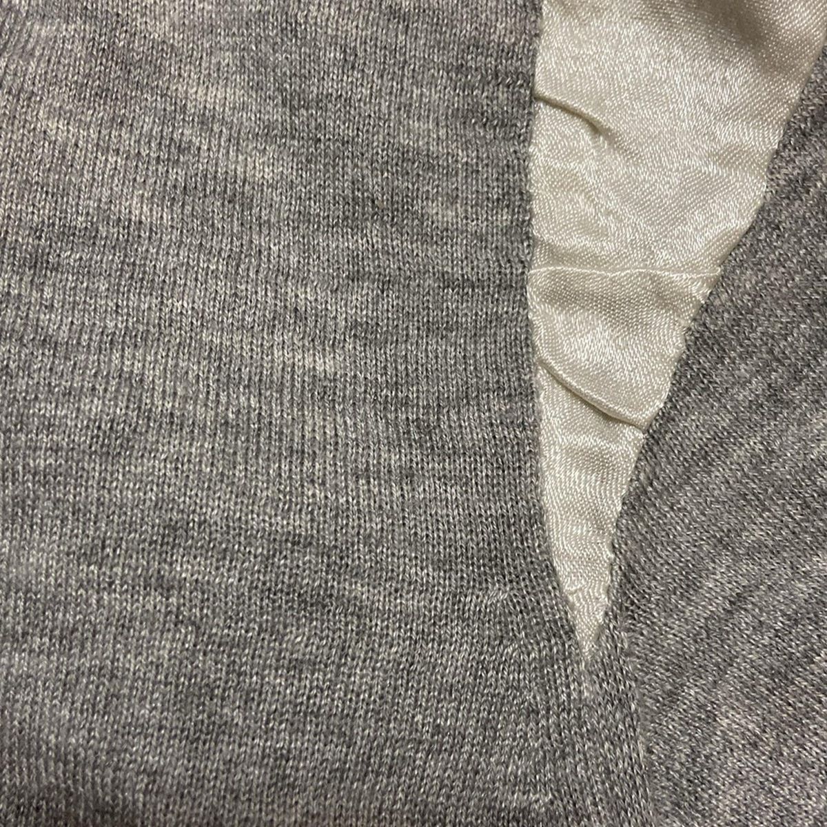  TOGA トーガ 七分袖セーター サイズM レディース - グレー×白 クルーネック|シルク|カシミヤ|ARCHIVES 五分袖 七分袖 ニット セーター