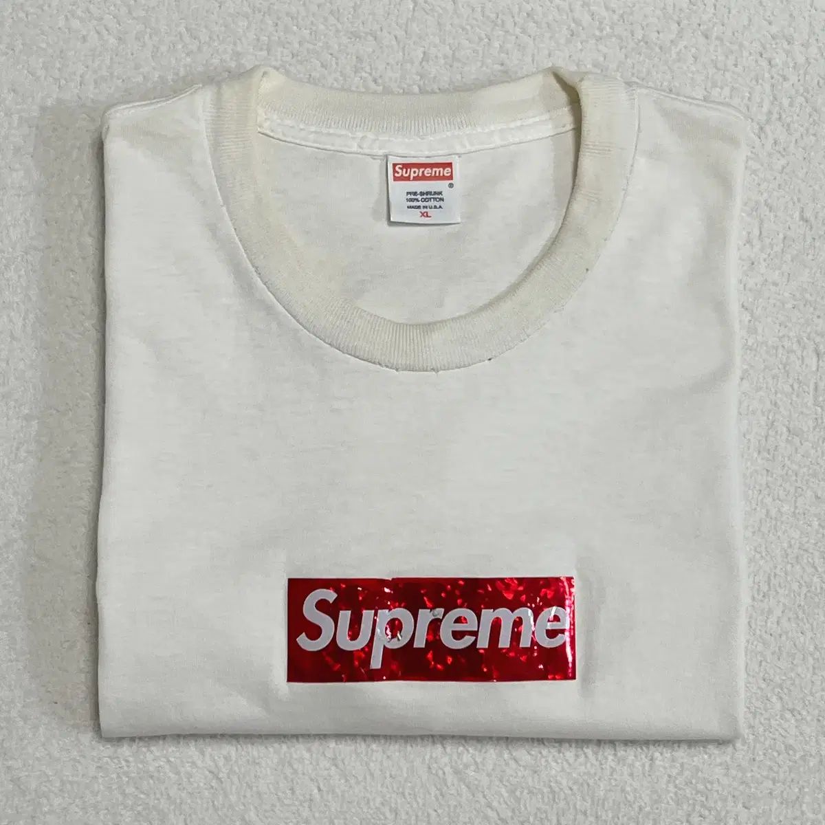 XL Supreme 2006 ホログラフィック ボックスロゴ Tシャツ 紅白