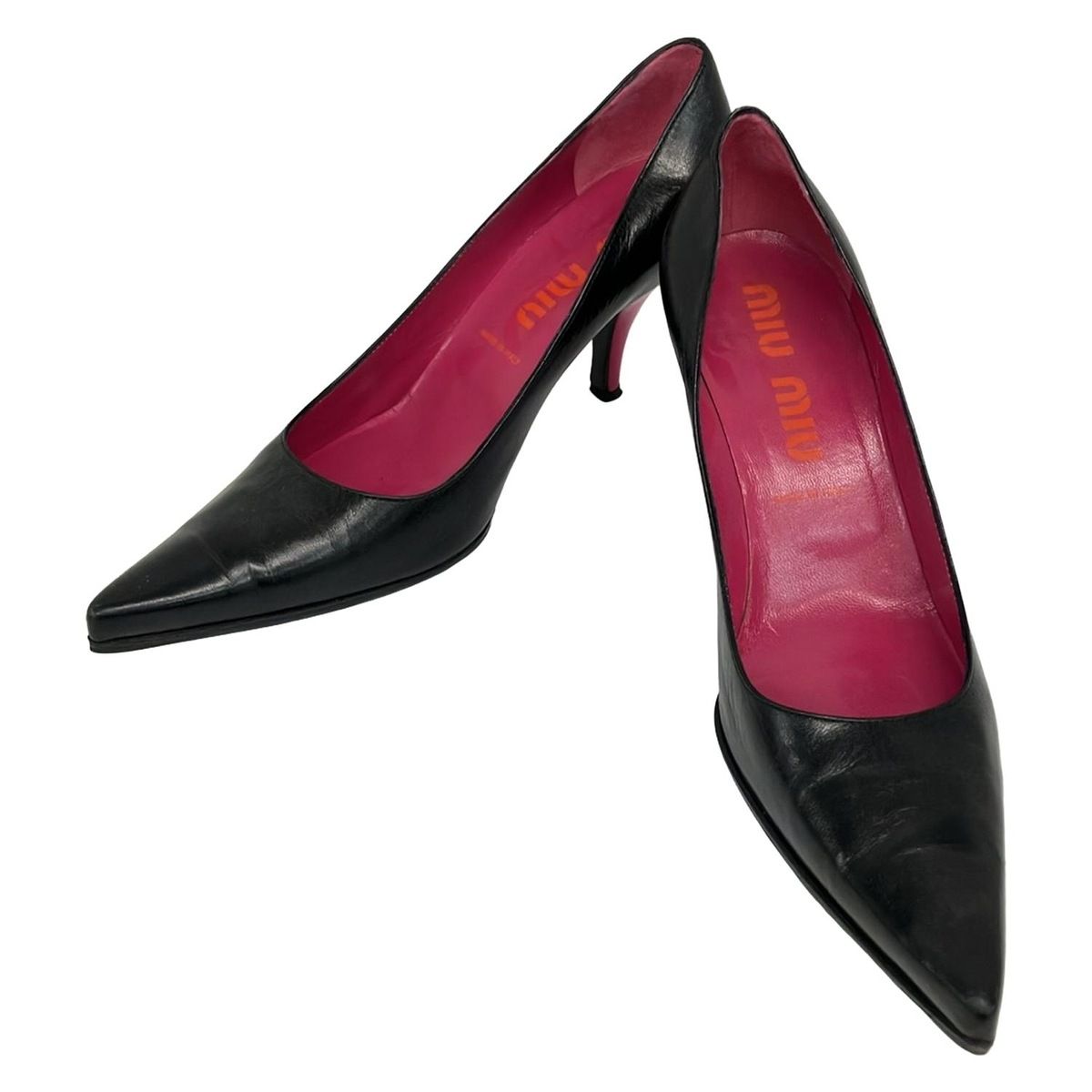 MiuMiu ミュウミュウ archive パンプス ミュール レザーフラワー