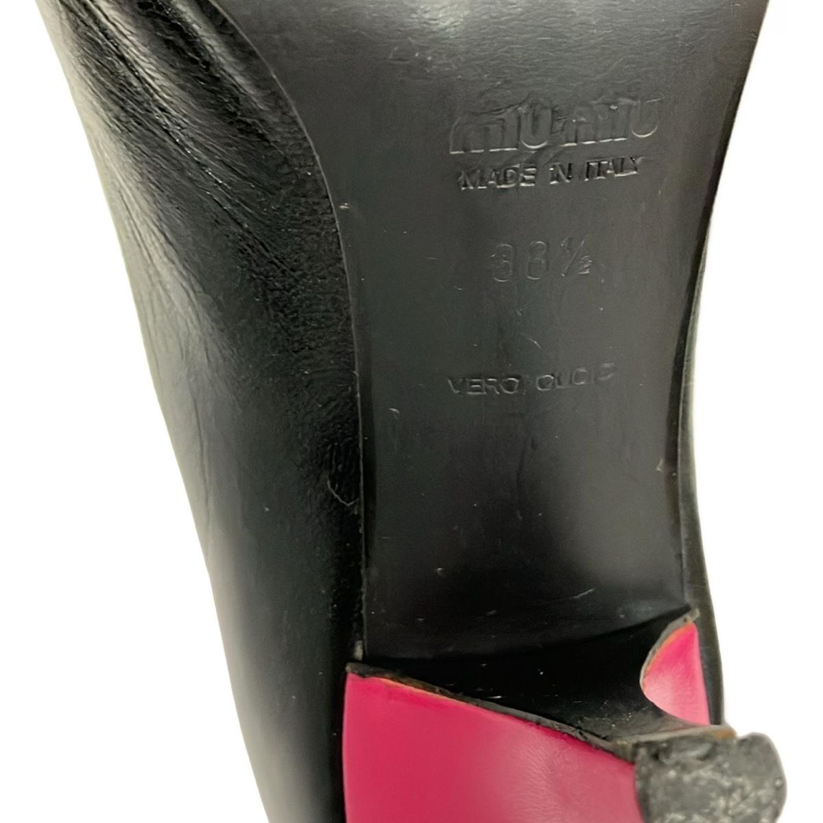 miumiu(ミュウミュウ) パンプス 38 1/2 レディース - 黒 レザー - メルカリ