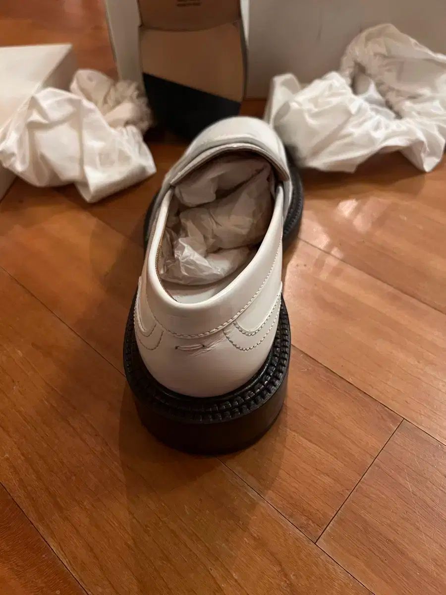  メゾン マルジェラ 白 ペニー ローファー 37 サイズ フラットシューズ バレエシューズ パンプス