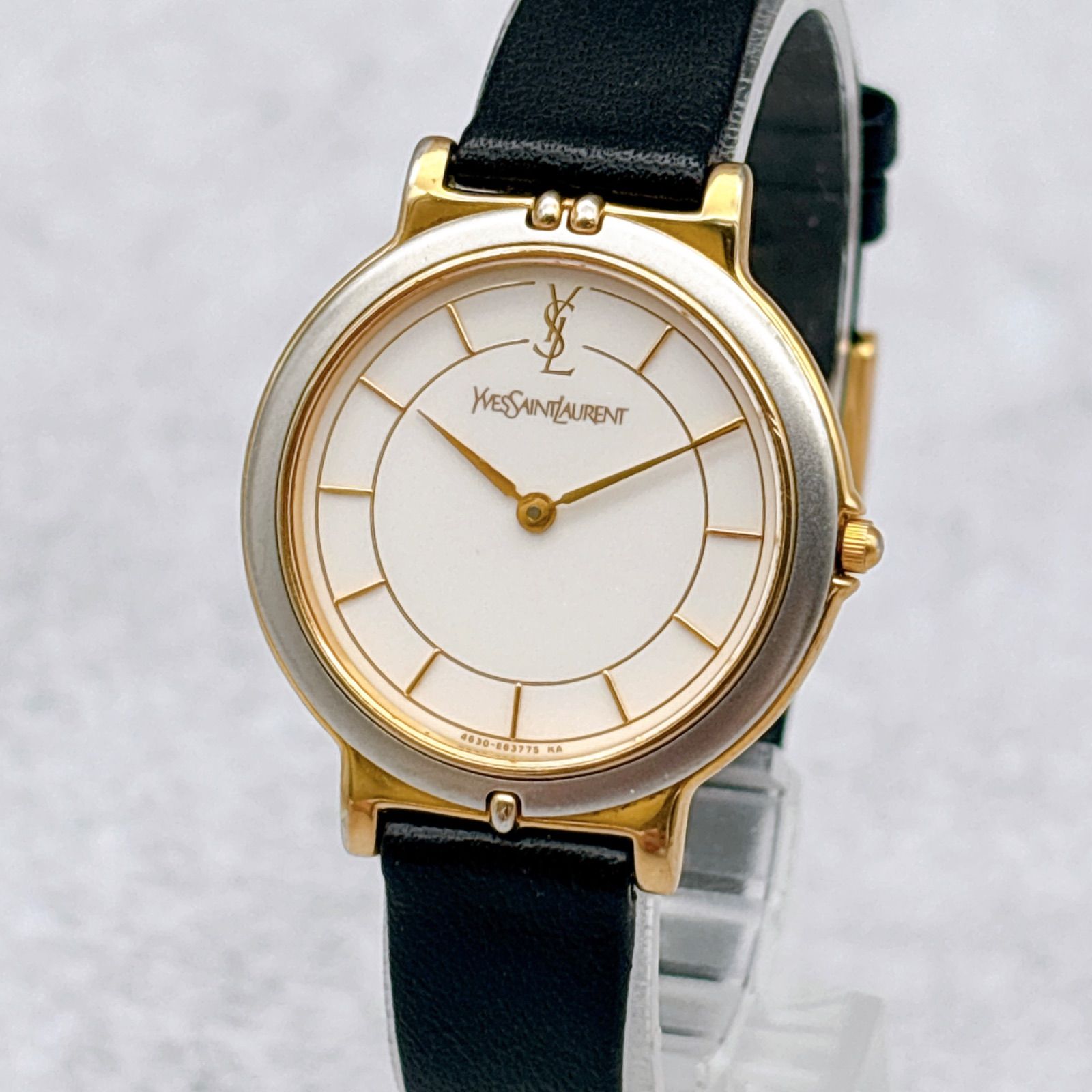 稼働 YSL イヴサンローラン レディース 腕時計 コンビ QZ 43