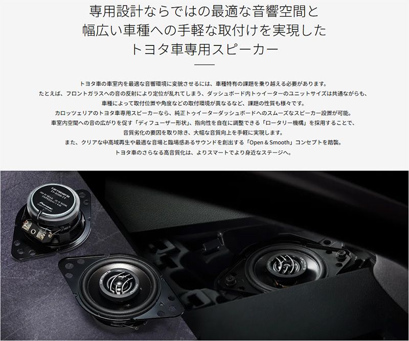 carrozzeriaカロッツェリアTS-H100-TYトヨタ車 ダッシュボード内設置9cm2ウェイスピーカー