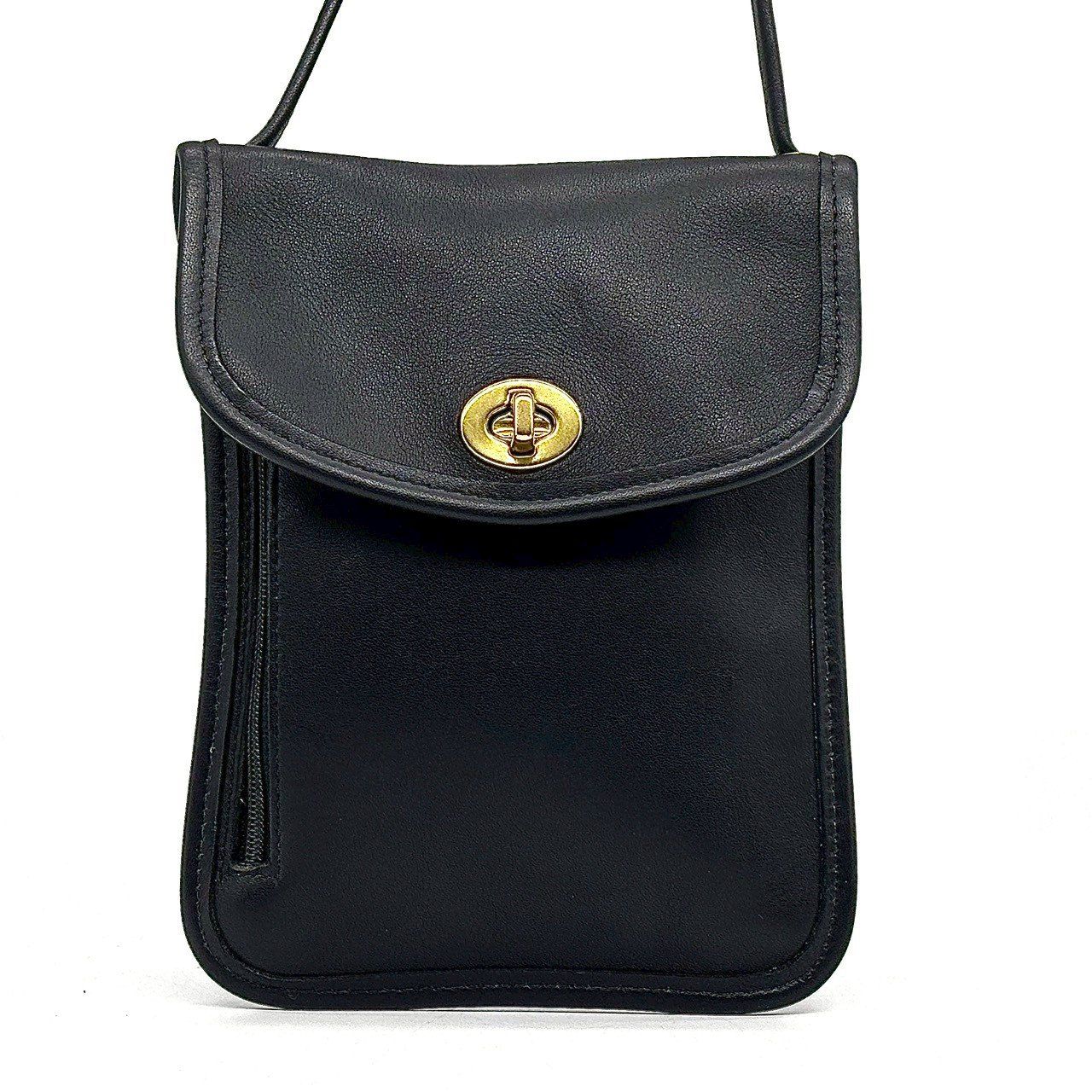 手ぶらで品よく街歩き COACH オールドコーチ ショルダーバッグ サコッシュ グラブタンレザー ターンロック コンパクト 3838 黒