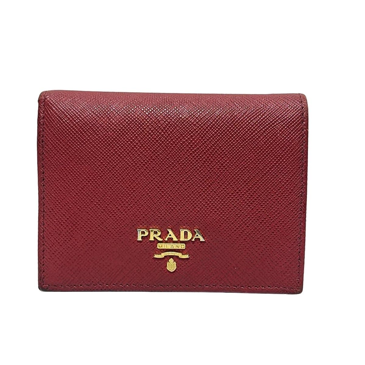 PRADA(プラダ) 2つ折り財布 - レッド レザー PRADA プラダ