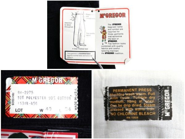 お得なクーポン配布中!】 デッドストック 80s USA製 マクレガー 太畝  