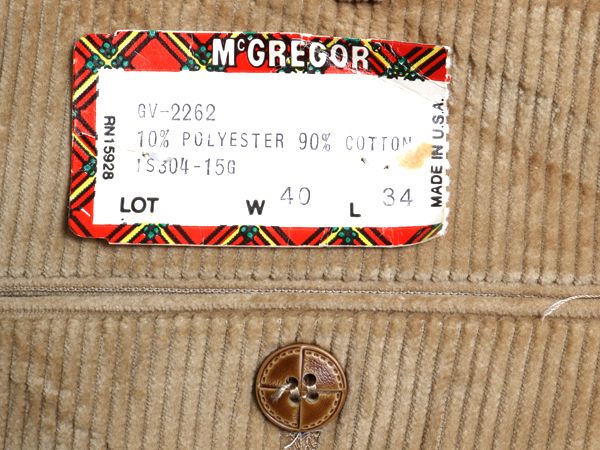 お得なクーポン配布中!】 デッドストック 80s USA製 マクレガー 太畝  