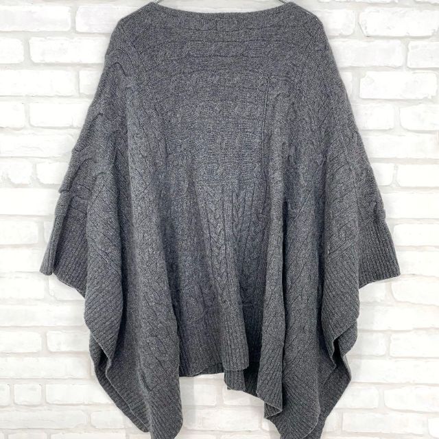 カシミヤ混ラルフローレン レディース ケーブルニットポンチョ